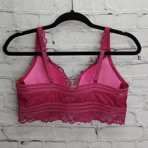 VICTORIA'S SECRET 'PINK' LACE PLUNGE FRONT FOAM CUP FULL~COVERAGE BRA/ BRALETT - Picture 11 of 16